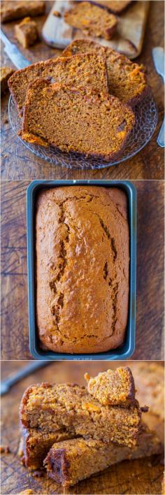 
                    
                        Cinnamon and Spice Sweet Potato Bread - Eating your vegetables via soft & moist bread is the best way! Definitely my favorite way to eat sweet potatoes!
                    
                