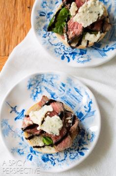
                    
                        Fresh 5-Ingredient Bagel Bites with Steak and Blue Cheese on ASpicyPerspective...
                    
                