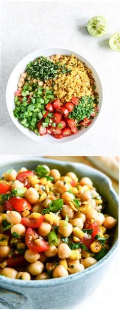 
                    
                        The Best (and easiest!) Summer Chickpea Salad I howsweeteats.com
                    
                