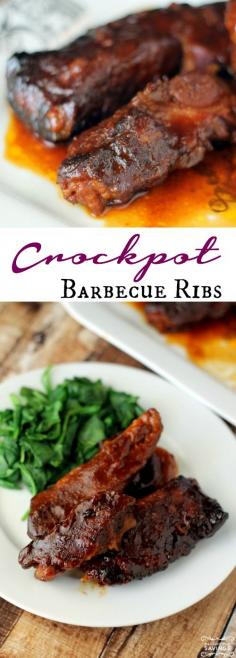 
                    
                        Crockpot Barbecue Ribs Recipe! Easy Crockpot Dinner Recipe for Summer!
                    
                
