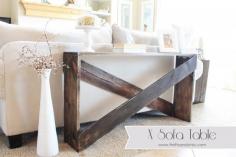 X Sofa Table Tutorial @ThriftyandChic .com - need a side table