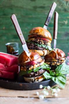 
                    
                        Fried Mozzarella and Caramelized Peach Caprese Burger
                    
                