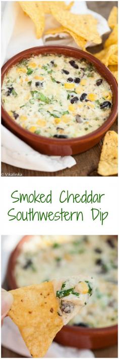 
                    
                        Smoked Cheddar Southwestern Dip-perfectly cheesy and delicious!
                    
                