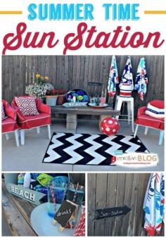 
                    
                        DIY Sun Station | Decorate your patio or yard for family enjoyment. TodaysCreativeBlo...
                    
                