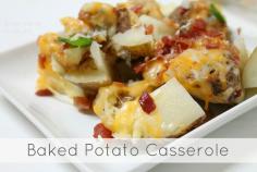 Baked Potato Casserole! Perfect side dish and so easy to make. #QuickFixCasseroles @Elizabeth Lockhart Lockhart Lockhart Cassinos Crock