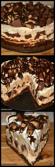 
                    
                        Peanut Butter Cup Brownie Cheesecake!! This is a Show Stopping Dessert and Tastes Like Heaven!!
                    
                