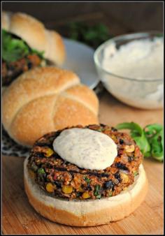 Black Bean Quinoa Veggie Burgers.  Hope this is delicious.  I've been looking for a good recipe for quinoa burgers!