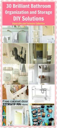Small bathroom storage, storage behind door...  30 Brilliant Bathroom Organization and Storage DIY Solutions - There are a number of ways to add storage and organize your bathroom without spending a fortune and without needing a lot of floor space. Just a few little tips can drastically change the look and function of your bathroom. #bathroom #organization #decor #home