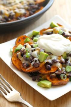 Sweet Potato Nachos-didn't follow any recipe but i made my own version of sweet potato nachos and they were delish!