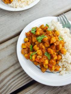 
                    
                        Chickpea Vindaloo (Spicy Chickpea Curry) - Yup, it's Vegan
                    
                