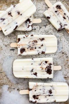 
                    
                        Vanilla Cream Popsicles with Brownie-Toffee Crunch
                    
                