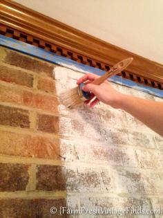 
                    
                        How to Whitewash Brick - Farm Fresh Vintage Finds
                    
                