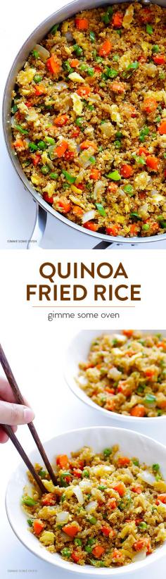 
                    
                        Quinoa Fried "Rice" -- swap in protein-packed quinoa for rice with this delicious recipe! | gimmesomeoven.com
                    
                