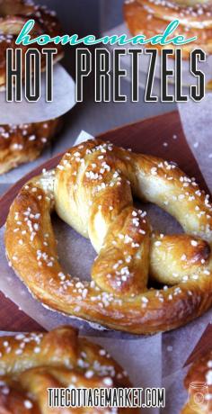Recipe for homemade hot pretzels. My oldest stepson loves hot soft pretzels, so we will be trying this.