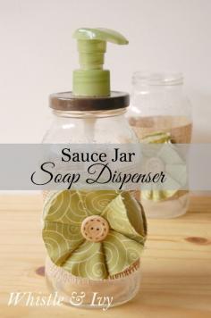 Pasta Sauce Jar Soap Dispenser - Upcycled jar into soapdispenser
