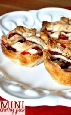 
                    
                        Mini Cherry Pies - the perfect combination of sweet and tart! This cherry pie recipe is easy to serve and clean up for parties! |The Love Nerds
                    
                