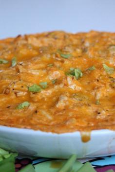 Five-Star Buffalo Chicken Dip Recipe  I'd personally substitute the canned chicken breast for boiled chicken breast I cut/shred myself