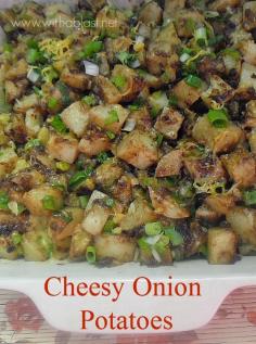 
                    
                        Cheesy Onion Potatoes ~ This WILL become a new family favorite if you love your Potatoes ! Only 5 ingredients and it tastes incredibly good as a side dish or a light meatless dinner #SideDish #PotatoDish www.WithABlast.net
                    
                