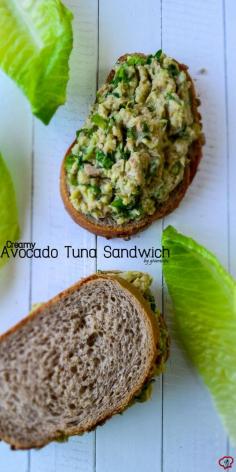 Creamy Avocado Tuna Sandwich | giverecipe.com | #avocado #tuna #sandwich #healthyrecipes