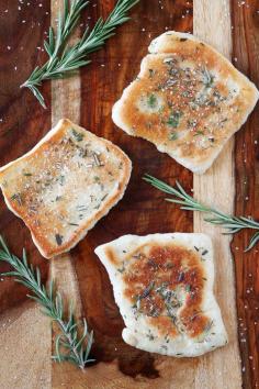 Rosemary Sea Salt Flatbread | Kevin & Amanda's Recipes | Food & Travel Blog