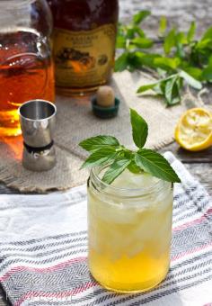 "The Champ" Bourbon Cocktail - Whiskey Sour | ASpicyPerspective.com #cocktail #summer #whiskey #bourbon