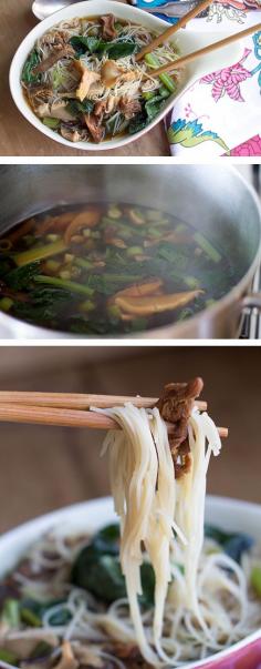 Chinese Mushroom Noodle Soup - Erren's Kitchen - #delicious #recipe #Nomnom #soup