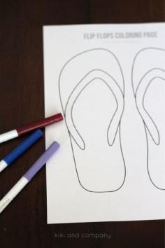 
                    
                        Free Flip Flops Coloring Page - fun kids activity for summer!
                    
                