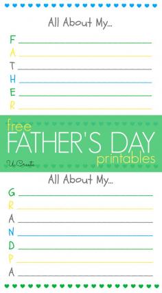 
                    
                        Father's Day Printables - these will be a hit with dad and grandpa! So fun to see what the kids come up with!
                    
                