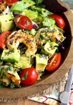 
                    
                        Shrimp and Avocado Taco Salad is light and refreshing with a shrimp marinade that doubles as the salad dressing! #glutenfree | iowagirleats.com
                    
                