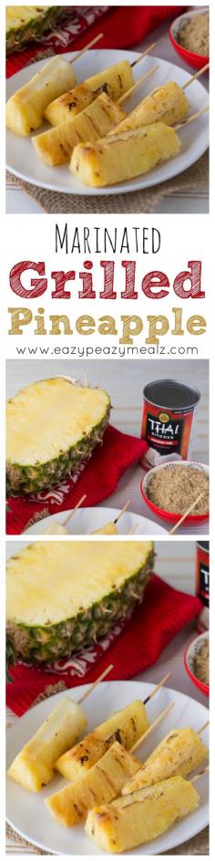 
                    
                        Grilled pineapple skewers marinated in coconut milk and brown sugar. Perfect for summer entertaining. #ad - Eazy Peazy Mealz
                    
                