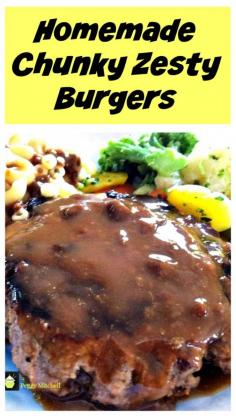 
                    
                        Homemade Chunky Zesty Burgers - With a wonderful quick marinade, makes for a great tasting burger!
                    
                