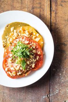 
                    
                        Heirloom Tomato Salad with Avocado Cilantro Balsamic Vinaigrette
                    
                