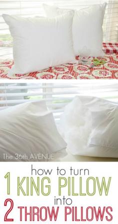 How to Turn a King Sized Throw Pillow into TWO throw pillows.