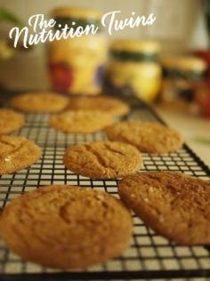 Skinny Ginger Cookies |  Scrumptious | Perfect 4 keeping the holiday light! | For MORE HEALTHY, DELICIOUS RECIPES, please SIGN UP for our FREE NEWSLETTER www.NutritionTwins.com