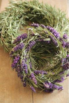 Fresh rosemary and lavender wreath by joanne