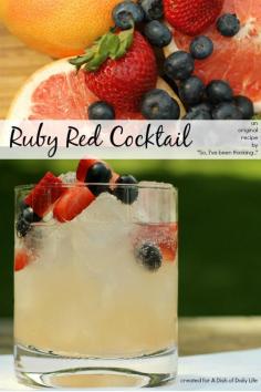 
                    
                        Ruby Red Cocktail...a delightful summer drink recipe for entertaining…light, refreshing and easy to make for just one or a crowd!
                    
                