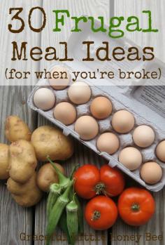 These inexpensive meal ideas will get you through when your wallet is empty! Frugal Living Ideas Frugal Living Tips #frugal