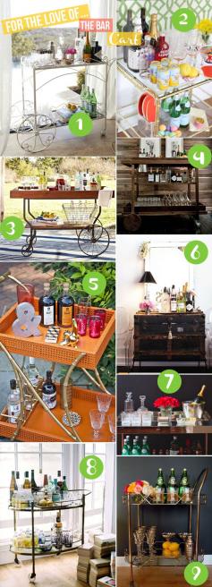 9 Pretty Bar Cart Pictures! Inspiration for the perfect bar cart area in your #modern home design #modern house design