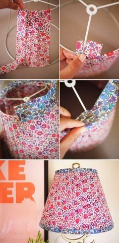 DIY Fabric Floral Lampshade