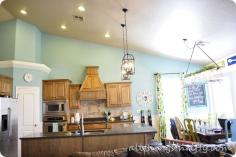 Open Plan Calming Light Blue Kitchen #lovely #kitchen #design // #interior #design