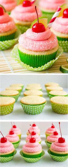 Cherry Limeade Cupcakes Recipe ~ these cupcakes are delicious and so fun for summer!!