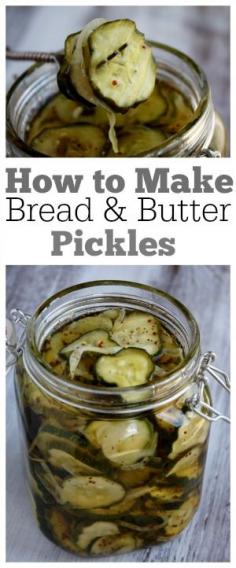 How to Make Bread and Butter Pickles : the best recipe out there for making your own homemade pickles!  So very good. These are refrigerator pickles, good for two weeks