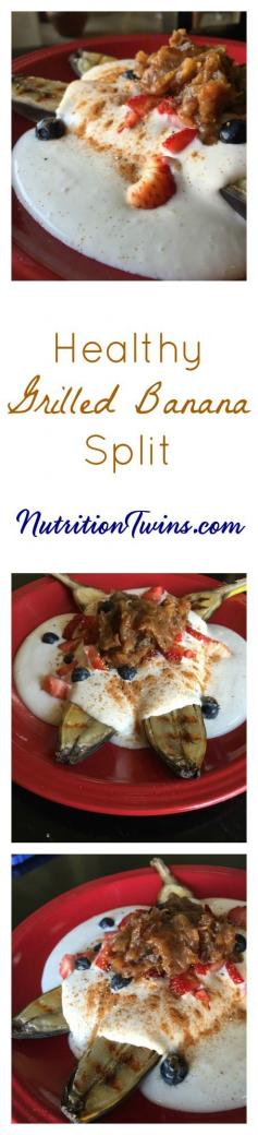 
                    
                        Grilled Berry & Chia Banana Split | Only 172 Calories | Insanely delish & So healthy you can eat the entire split as a meal | For Nutrition & Fitness Tips & MORE RECIPES please SIGN UP for our FREE NEWSLETTER NutritionTwins.com
                    
                