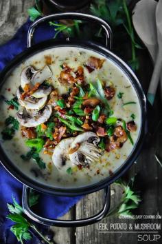 
                    
                        Leek, Potato and Mushroom Soup
                    
                