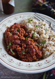 Easy vegan beans and rice