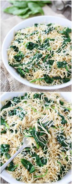 
                    
                        5-Ingredient Spinach Parmesan Pasta Recipe on twopeasandtheirpo... Love this quick and easy pasta dish!
                    
                