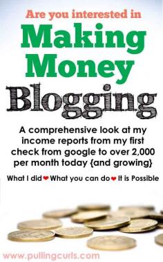 Blogging Tips | How to Blog | Have you thought you'd like to make money blogging, but didn't really think it was possible. I'm here about 18 months into it making over 2,000 per month. It IS possible, and you can read about my journey here.