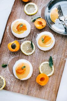 Apricot Curd Lemon Basil Meringues