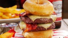 
                    
                        The Hungry Horse's Glazed Double Donut Burger Also Includes Bacon #donuts trendhunter.com
                    
                