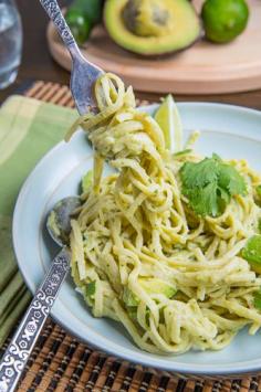 Avocado and Goat Cheese Alfredo Pasta | closet cooking